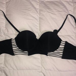 Bra with little black tie in middle